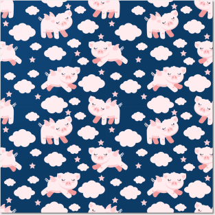 Lovely Pig Pattern Posters and Art